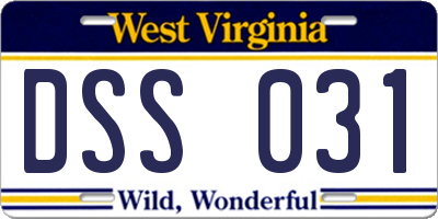 WV license plate DSS031