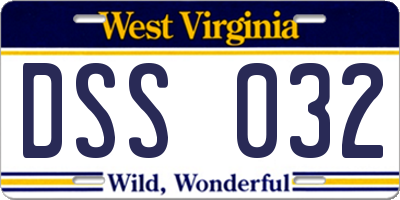 WV license plate DSS032