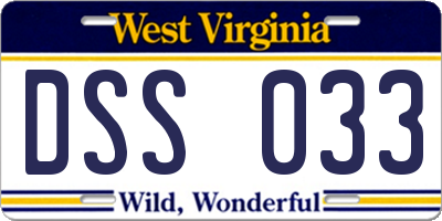 WV license plate DSS033