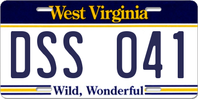 WV license plate DSS041