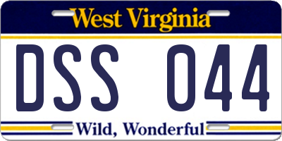WV license plate DSS044