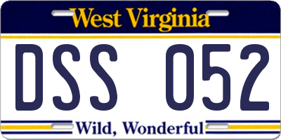 WV license plate DSS052