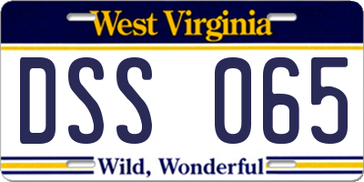 WV license plate DSS065