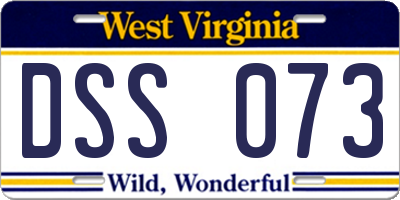 WV license plate DSS073