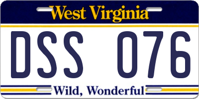 WV license plate DSS076