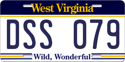 WV license plate DSS079