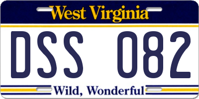 WV license plate DSS082