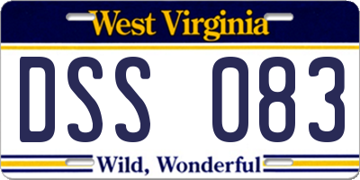 WV license plate DSS083