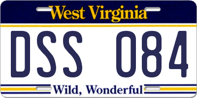 WV license plate DSS084