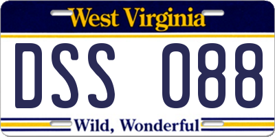 WV license plate DSS088