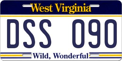 WV license plate DSS090