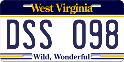 WV license plate DSS098