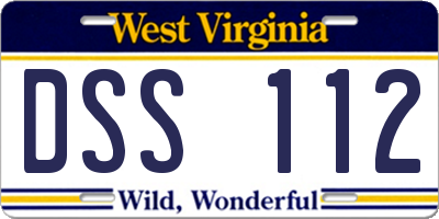 WV license plate DSS112