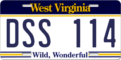 WV license plate DSS114