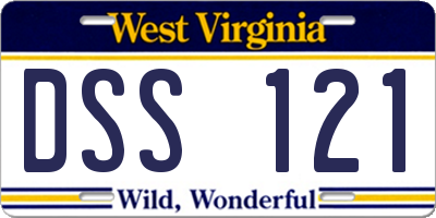 WV license plate DSS121