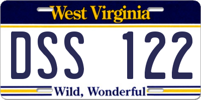WV license plate DSS122