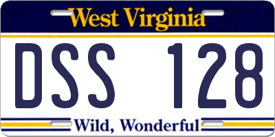 WV license plate DSS128