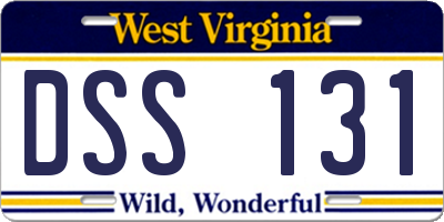 WV license plate DSS131