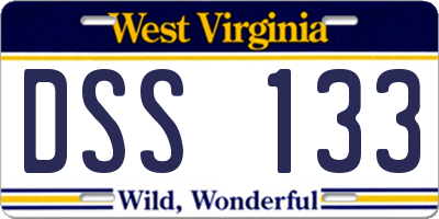 WV license plate DSS133