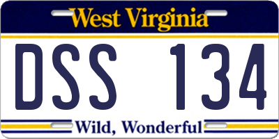 WV license plate DSS134