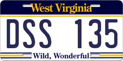 WV license plate DSS135