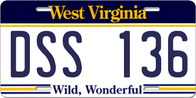 WV license plate DSS136
