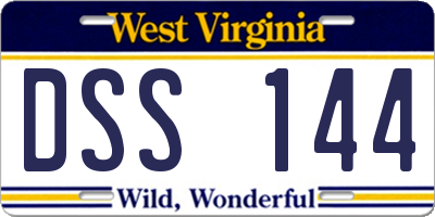WV license plate DSS144