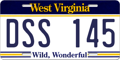 WV license plate DSS145