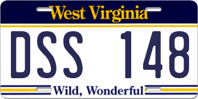 WV license plate DSS148
