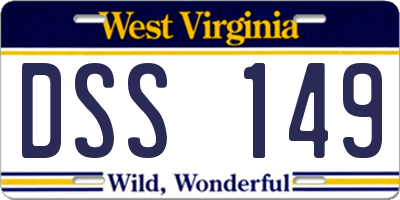 WV license plate DSS149