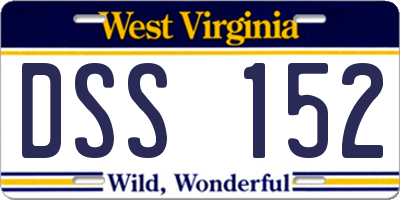WV license plate DSS152