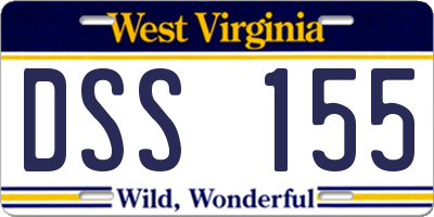 WV license plate DSS155