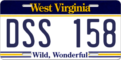 WV license plate DSS158