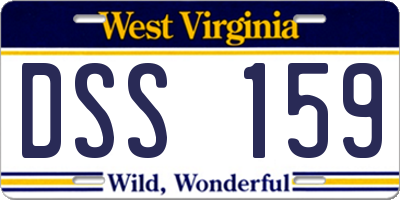 WV license plate DSS159