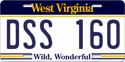 WV license plate DSS160