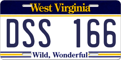 WV license plate DSS166