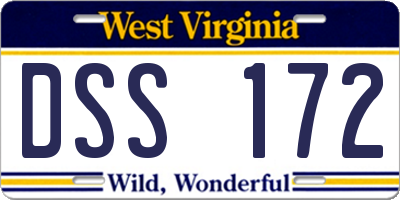 WV license plate DSS172