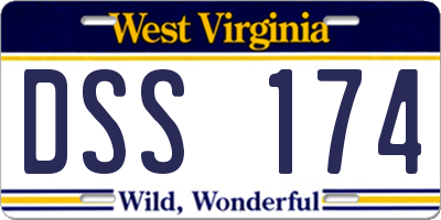 WV license plate DSS174