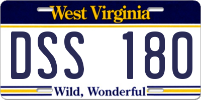 WV license plate DSS180