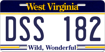 WV license plate DSS182