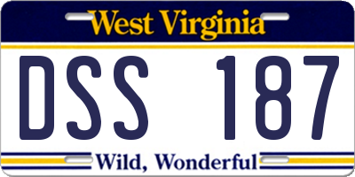 WV license plate DSS187