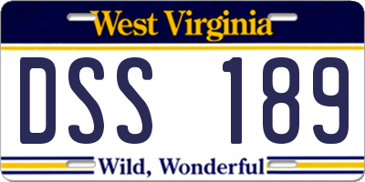 WV license plate DSS189