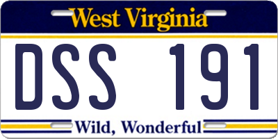 WV license plate DSS191