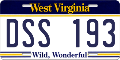 WV license plate DSS193