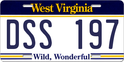 WV license plate DSS197