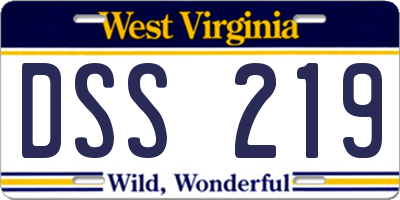 WV license plate DSS219