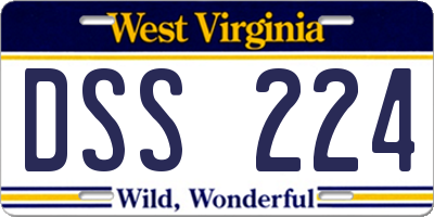 WV license plate DSS224