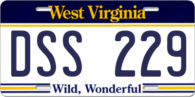 WV license plate DSS229