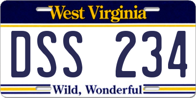 WV license plate DSS234