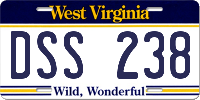 WV license plate DSS238